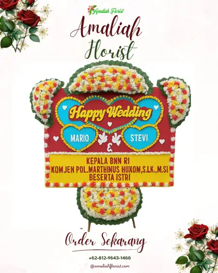 Papan Bunga Pernikahan Saketi